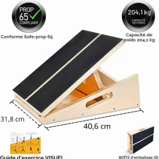 Test MUCITAGF Planche inclinée en bois : la planche de mollets qui fait le job sans fioritures