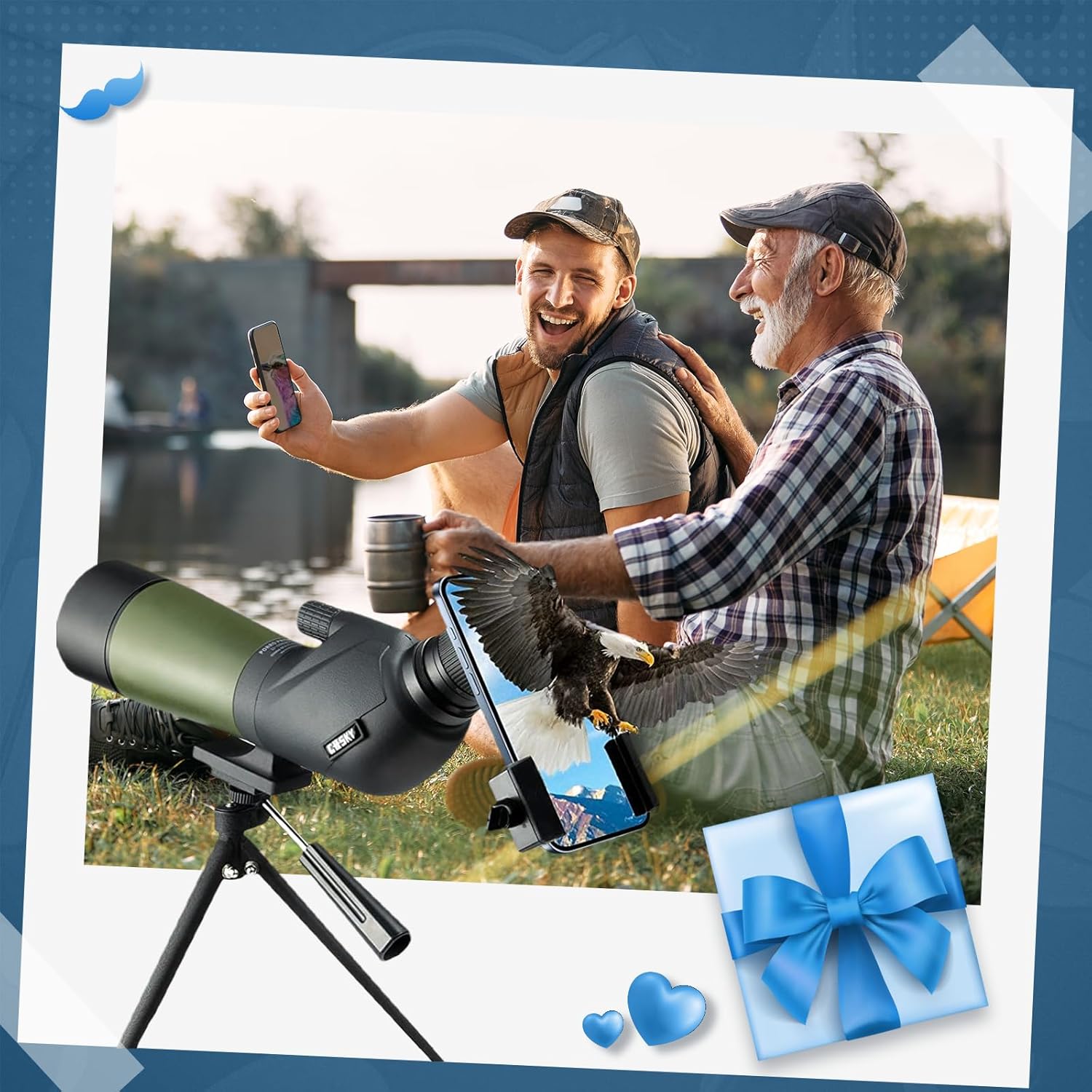 20-60x60 HD Longue Vue - BAK4 Lunette d'observation Télescope oculaire incliné à 45 degrés pour Le tir à la Cible Chasse Observation des Oiseaux Paysages fauniques