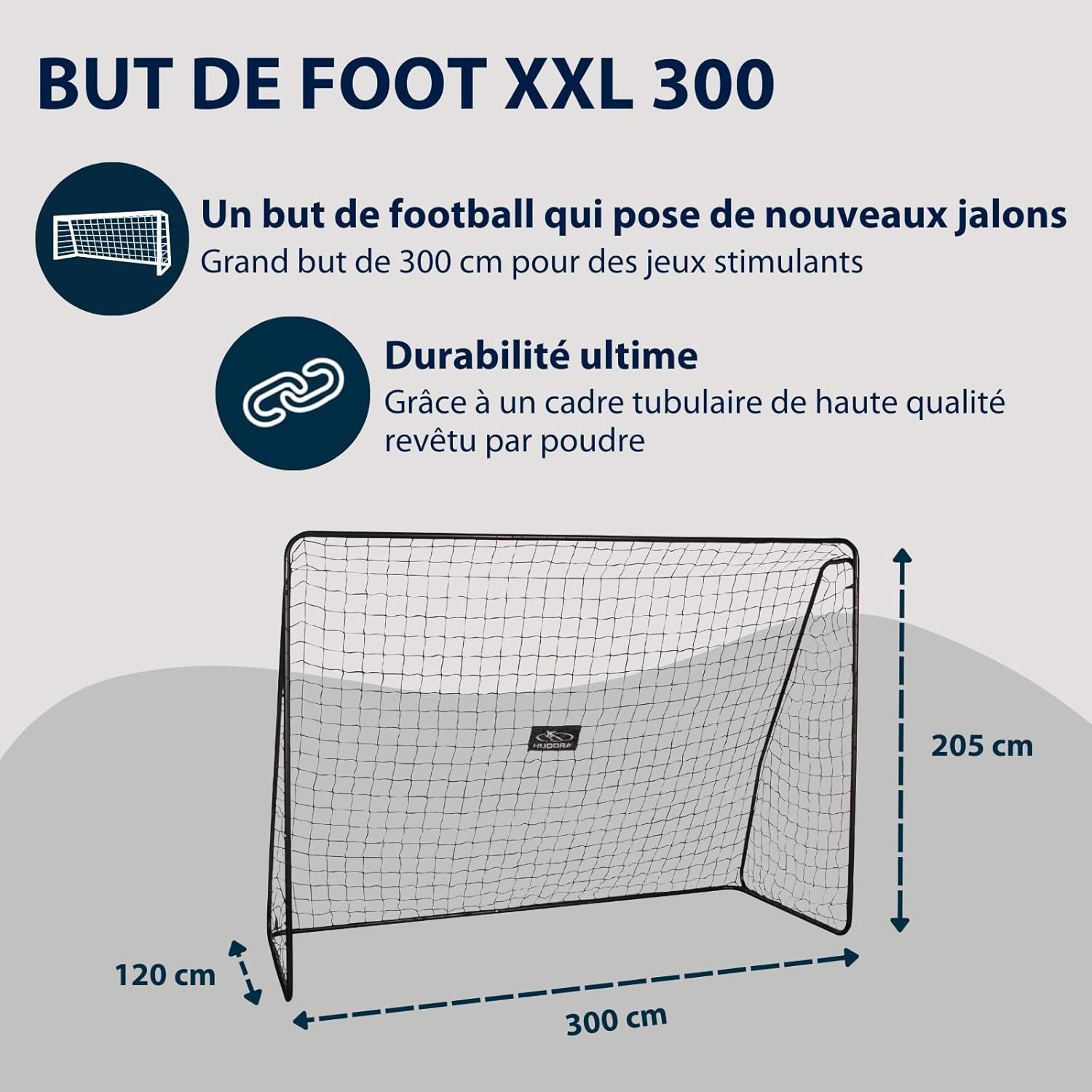 But de Football XXL - Grand but de football pour enfants & adultes - Goal de football solide et résistant aux intempéries avec filet serré pour la maison Unique