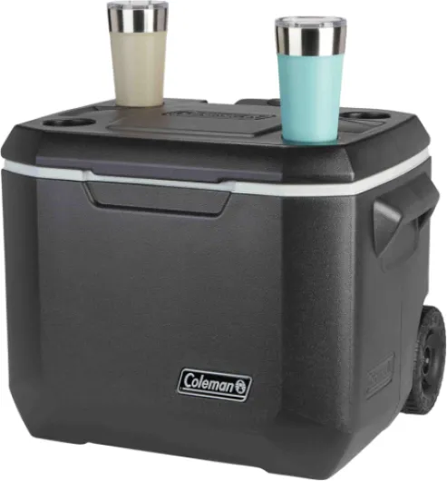 Glacière portable à roulettes Xtreme de 50 litres avec roues pour garder la glace jusqu'à 5 jours Noir Uni