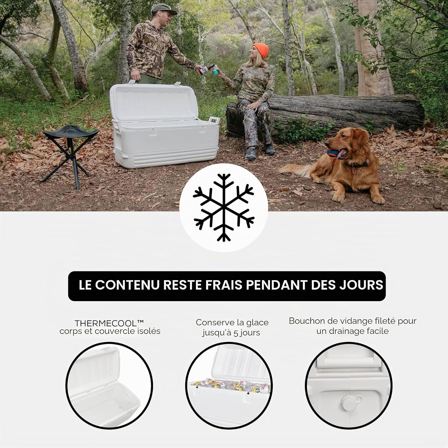 Glacière Polar 120, 114 litres, Blanche