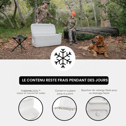 Glacière Polar 120, 114 litres, Blanche